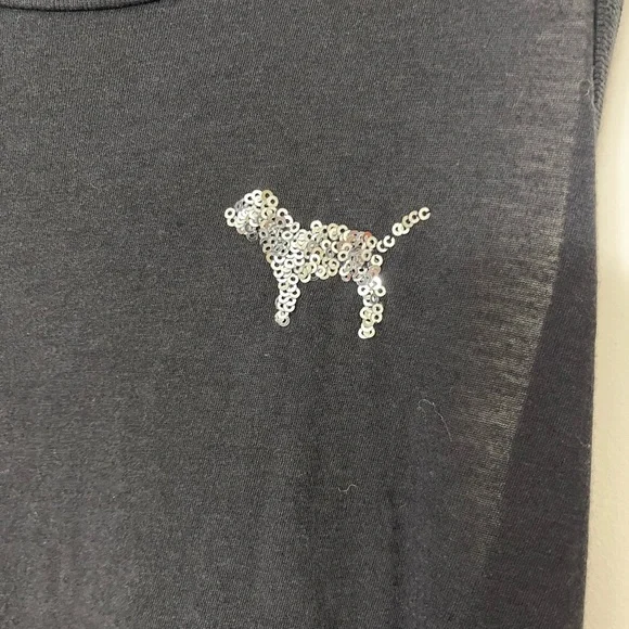 PINK Victoria's Secret Black Tank with Gold Sequins - Picture 5 of 7